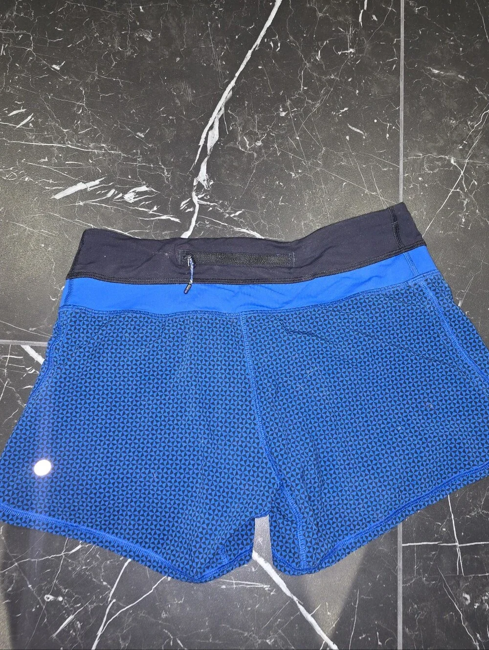 lululemon athletica Electric Blue Mesh Shorts with Black Waistband